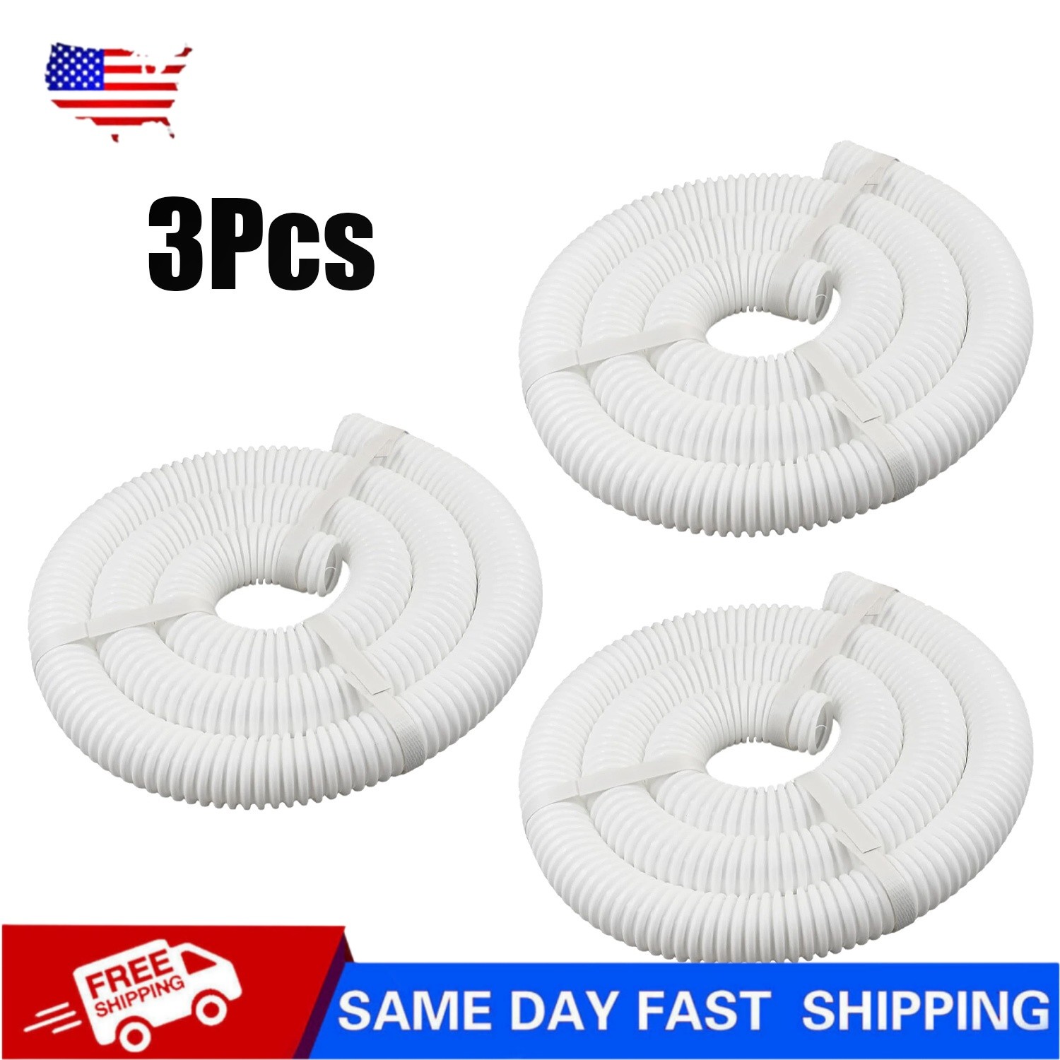 NEW 6-Ft Pool Cleaner Cuff-less Feed Hose 9-100-3102 For Polaris 360 – 3 Pack