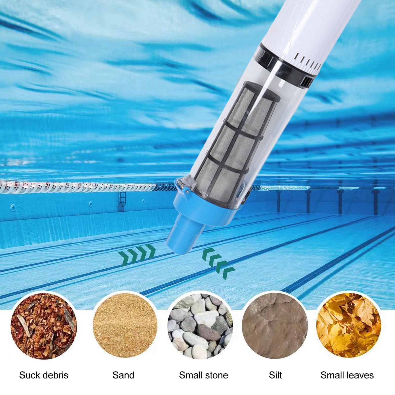 Handheld Pool Vacuum Cordless Rechargeable Easy Clean For Pool Easy To Use