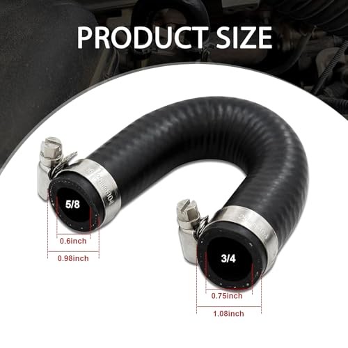 Car Hose with Clamp, Heater Core Crossover Coolant Bypass Hose Kit, Sealing