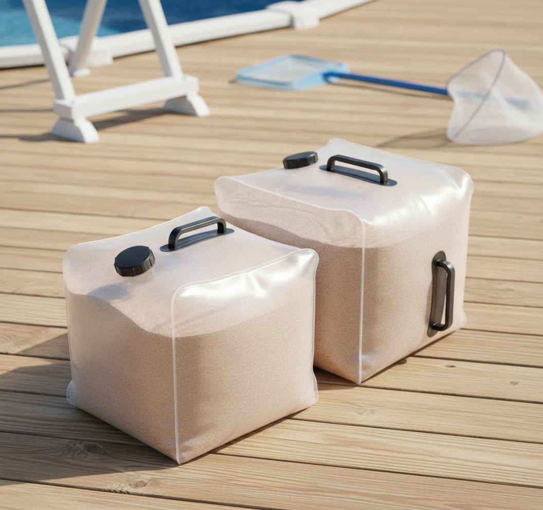 Pool Weight Bags, 2 Pack, 50 LB, Empty Plastic, Universal, Foldable
