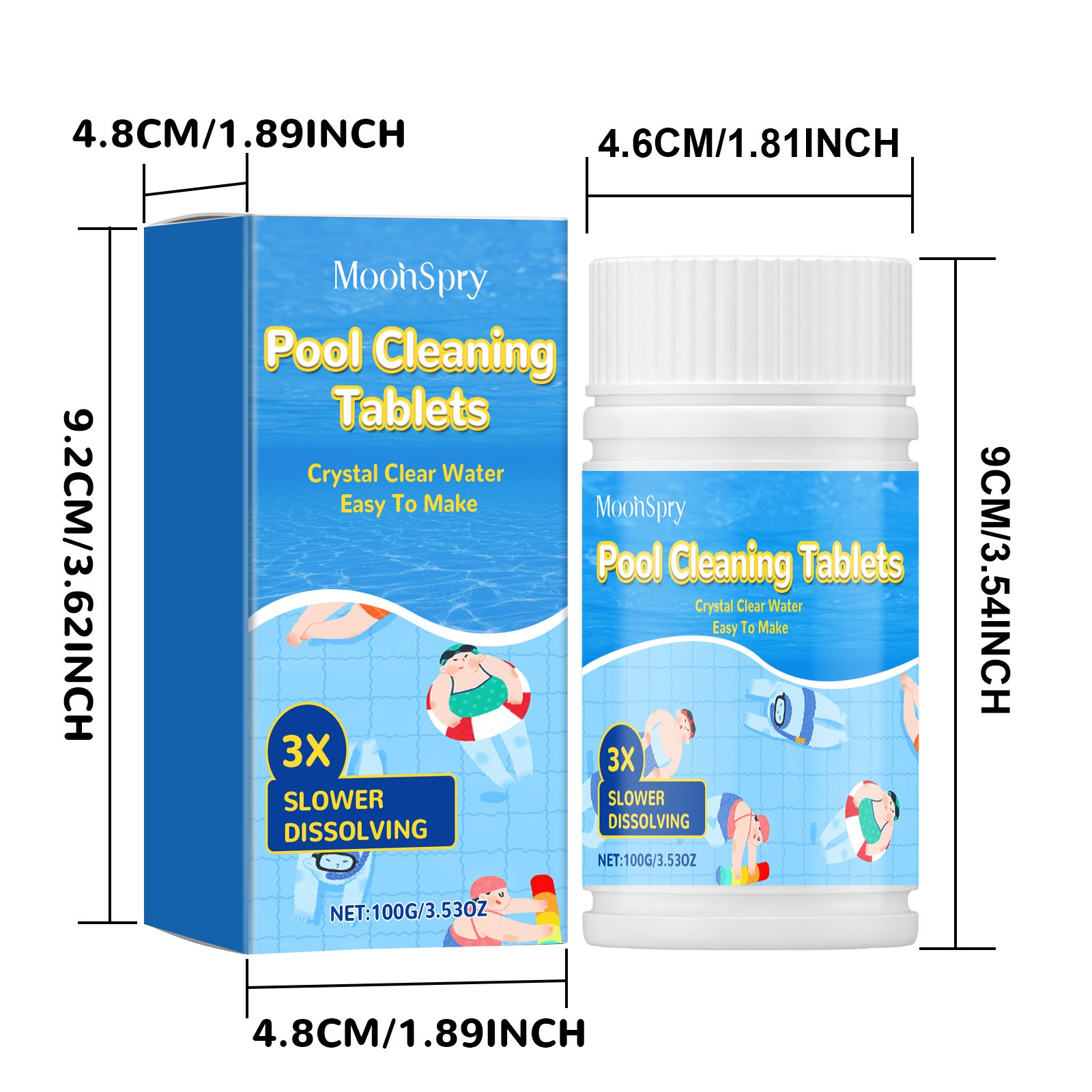 1~5x Multifunction Pool Cleaning Tablets for Crystal Clear Water, Clears Cloudy