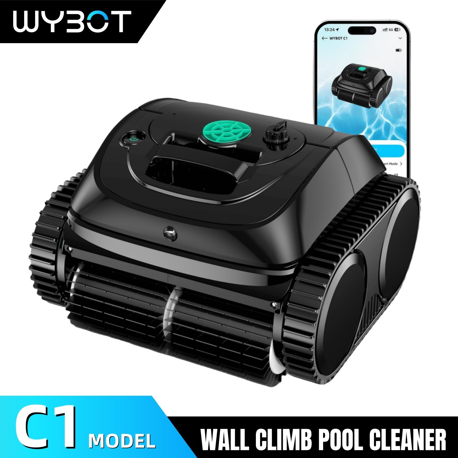 WYBOT C1 Pool Vacuum Robot Wall Climbing Cordless Robotic Pool Cleaners Inground