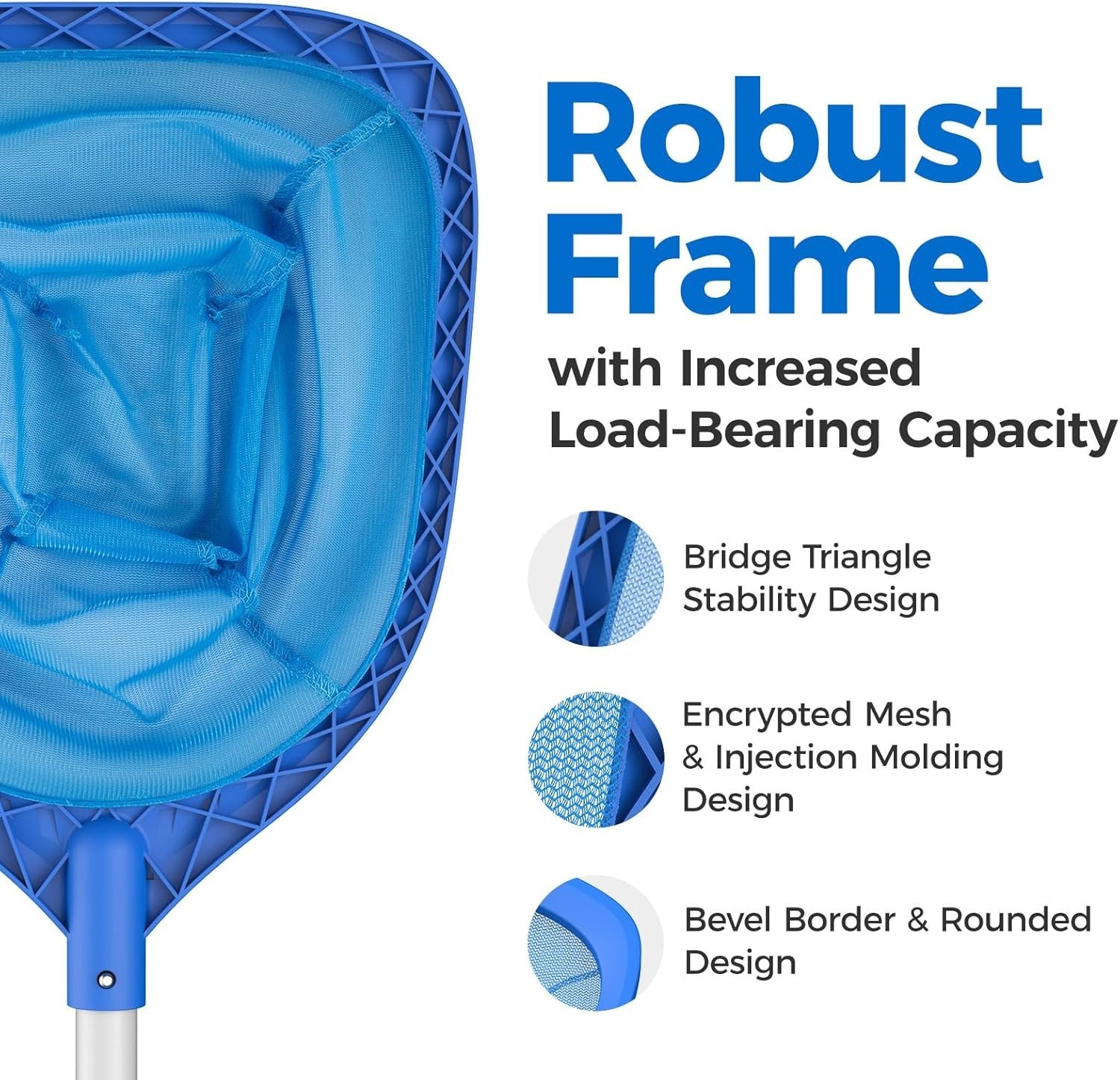 26.8-inch Pool Skimmer Net with Aluminum Pole for Hot Tubs & Ponds