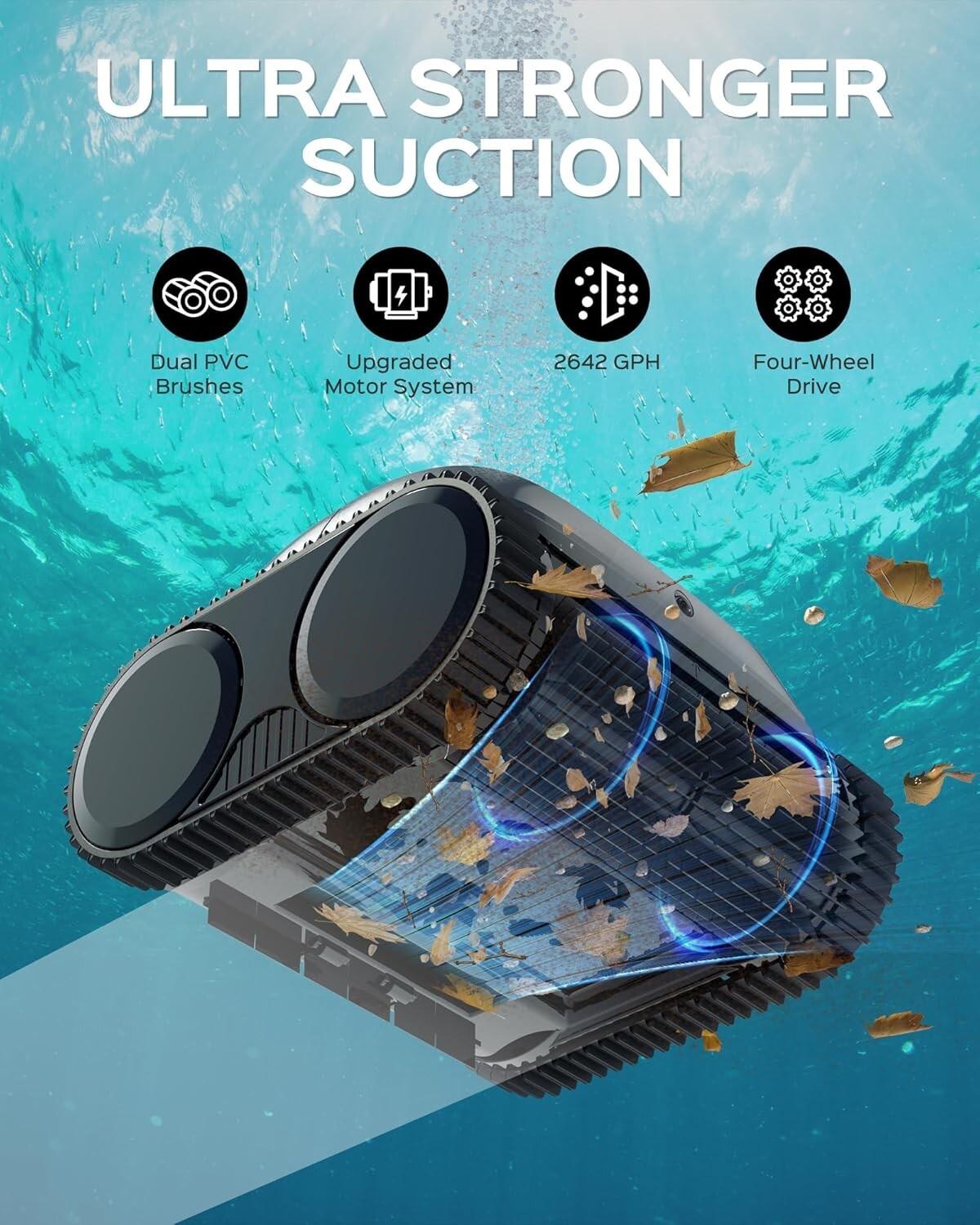 WYBOT C1 Pool Robot Vacuum, Smart APP Support, Auto Wall & Waterline Cleaning