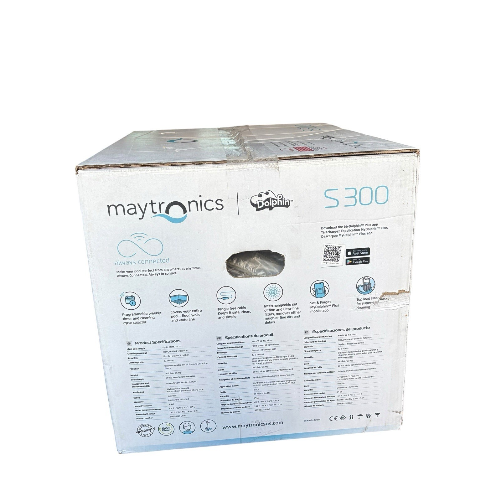 Brand New Maytronics Dolphin S300 Robotic Pool Cleaner w/ Caddy & Wi-Fi