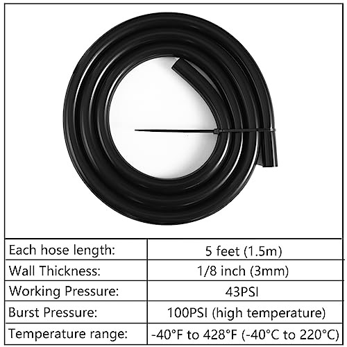 1/8&Prime; 5/32&Prime; 3/16&Prime; 1/4&Prime; 5/16&Prime; 3/8&Prime; Silicone Vacuum Hose Automotive, High