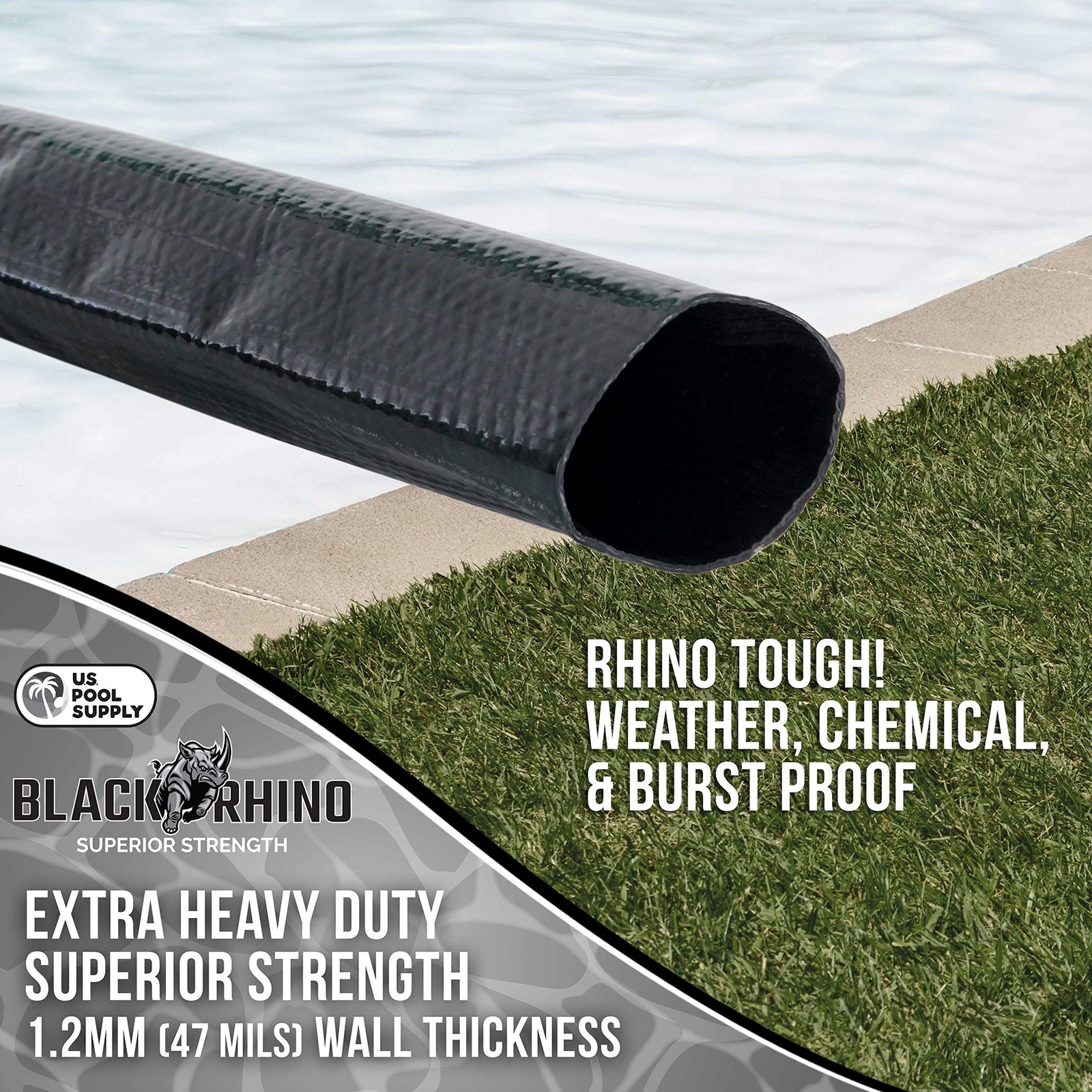 U.S. Pool Supply Pool Backwash Hose 2 Inch Diameter x 50 Feet – Discharge Hos…