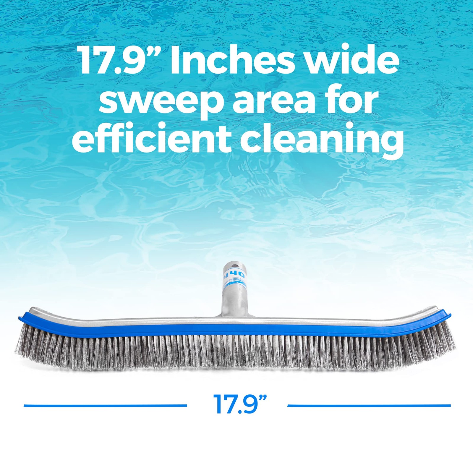 18 Inch Stainless Steel Pool Cleaning Brush for Concrete and Plaster Pools