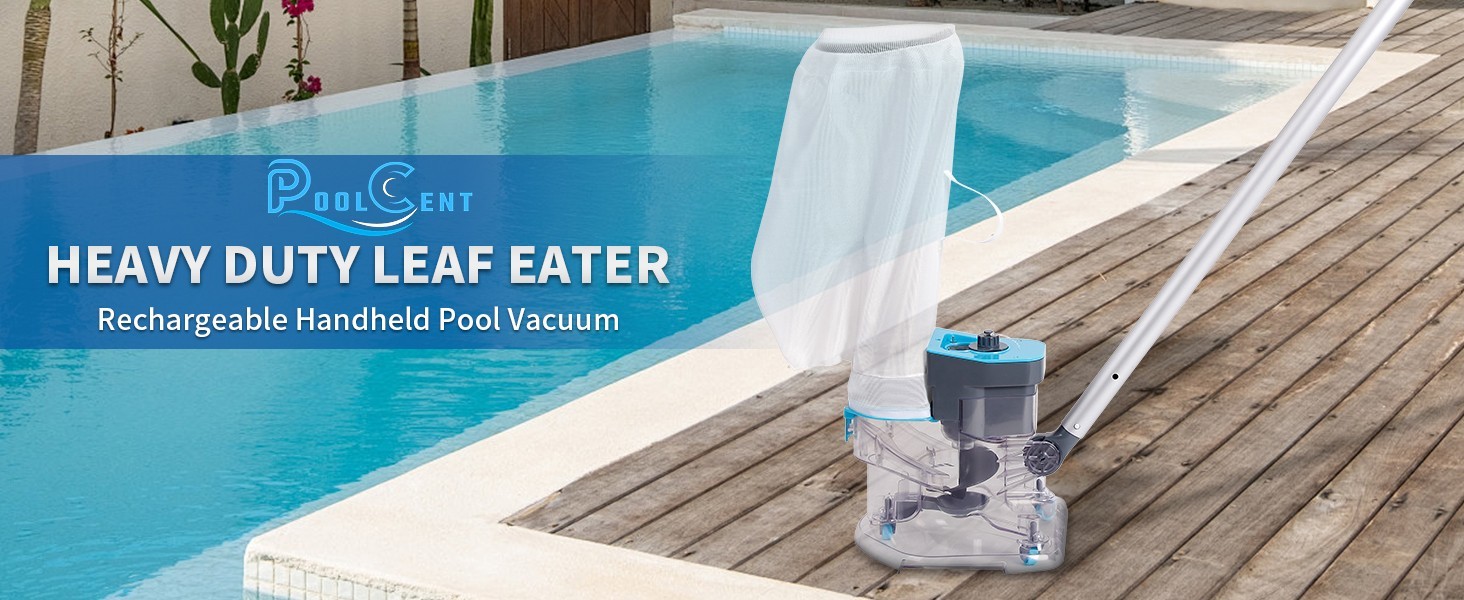 Cordless Pool Leaf Vacuum Cleaner – Dual Filter Bags, 24GPM Suction for Easy Deb
