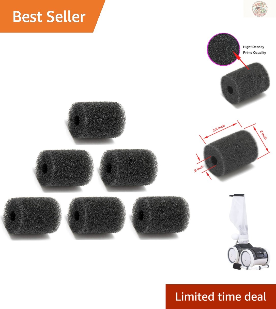 Versatile 6-Pack Pool Cleaner Scrubbers for Pentair and Kreepy Krauly Models