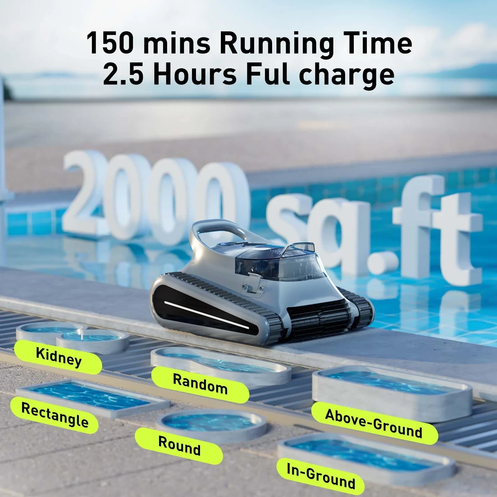 Seauto Crab Robotic Pool Cleaner 2024 – Auto Sonar Smart Floor & Wall Scrubber