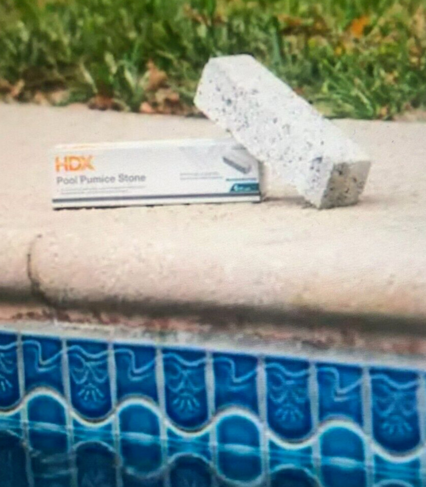 HDX POOL PUMICE STONE Home Depot Hard Water Rust Mineral REMOVER Cleaning Grout