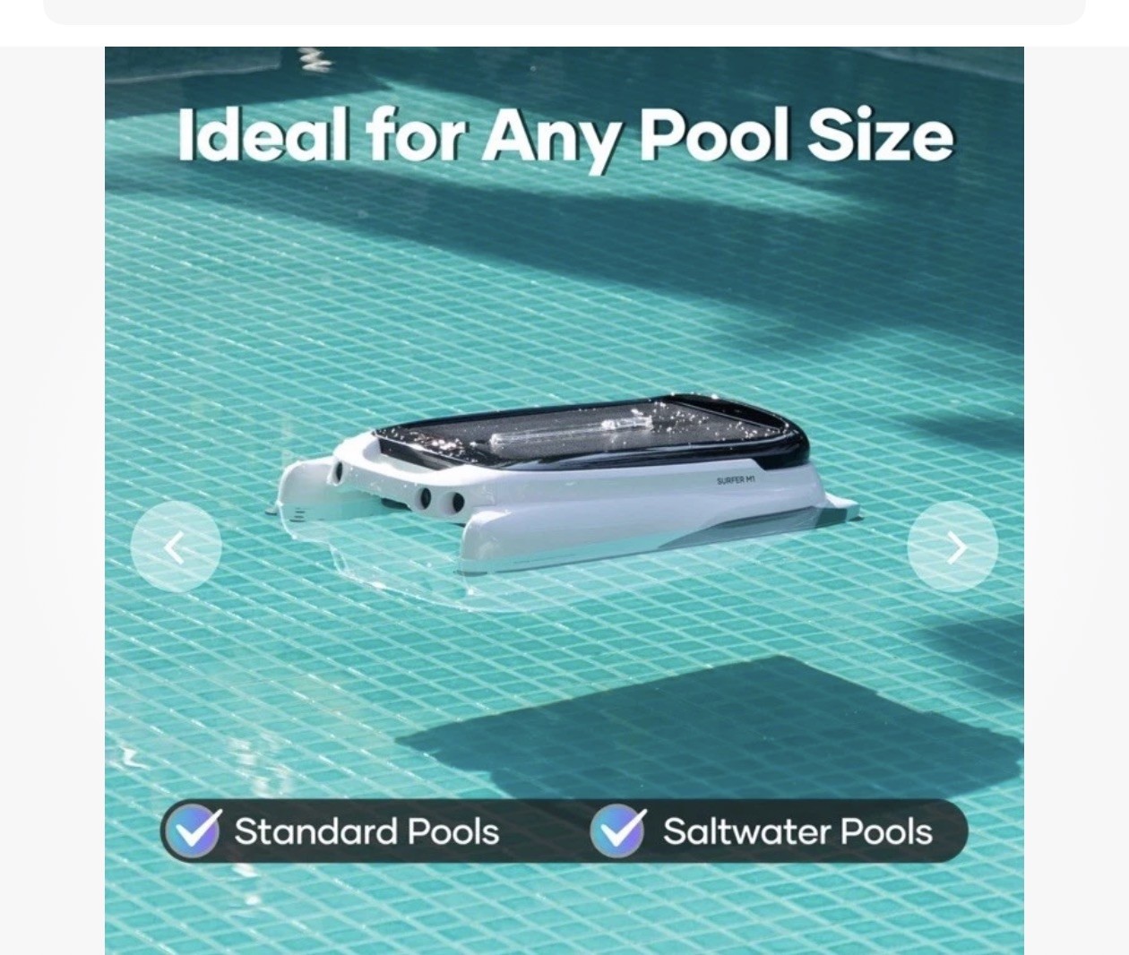 Aiper Surfer M1 Automatic Pool Skimmer Robotic Surface Cleaner with App Control