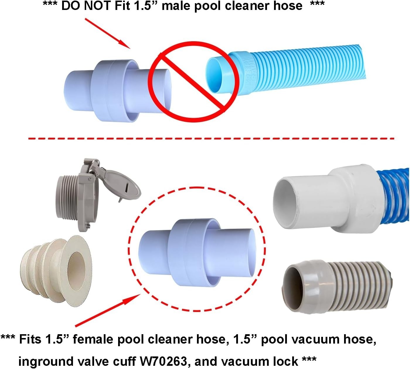 High-Quality 1.5&Prime; Pool Cleaner Connector – Essential for Efficient Maintenance