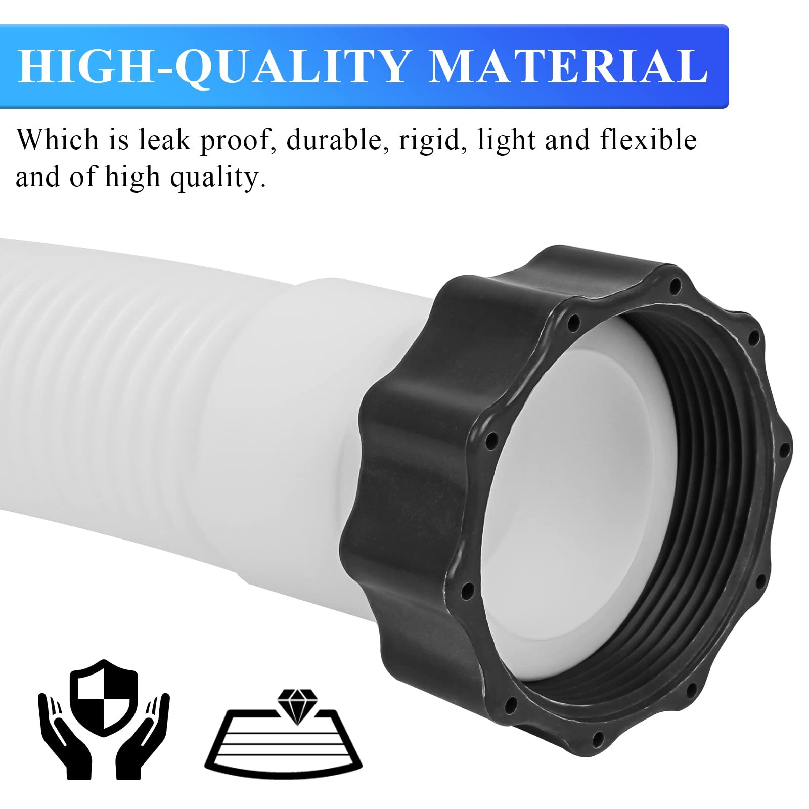 Dimakung 11535 Pool Sand Filter Pump Hose for Intex 16 Inch, White