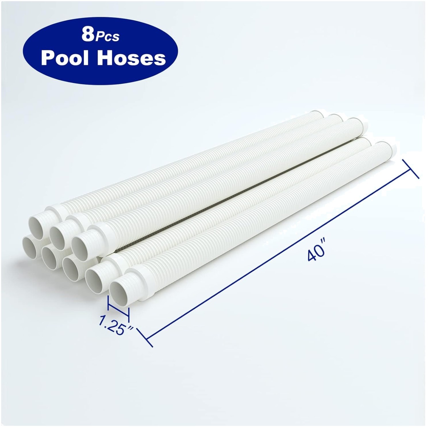 8 Pack 1.5&Prime; Pool Vacuum Replacement Hoses