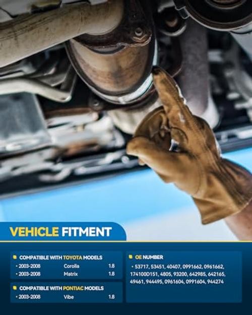 Catalytic Converter Kit Direct-Fit Replacement for 2003-2008 Corolla Matrix
