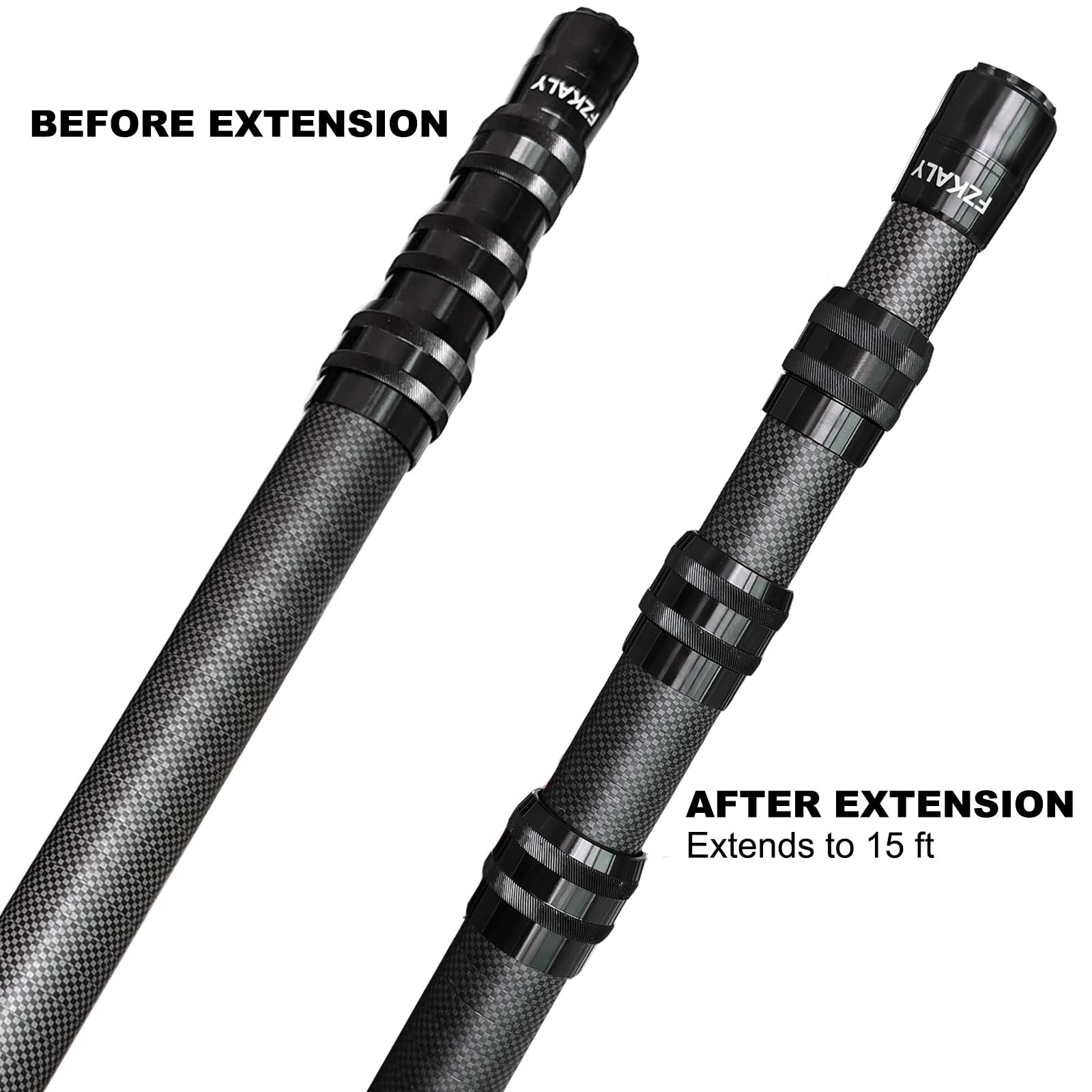 Carbon Fiber Pool Pole, Professional 15 FT Telescoping Swimming Pool Cleaning…
