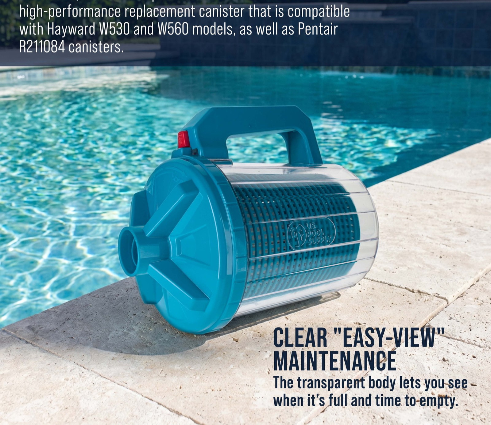 Inline Pool Leaf Canister 3-in-1 Filter Catcher Fits 1.5&Prime; Vacuum Hoses