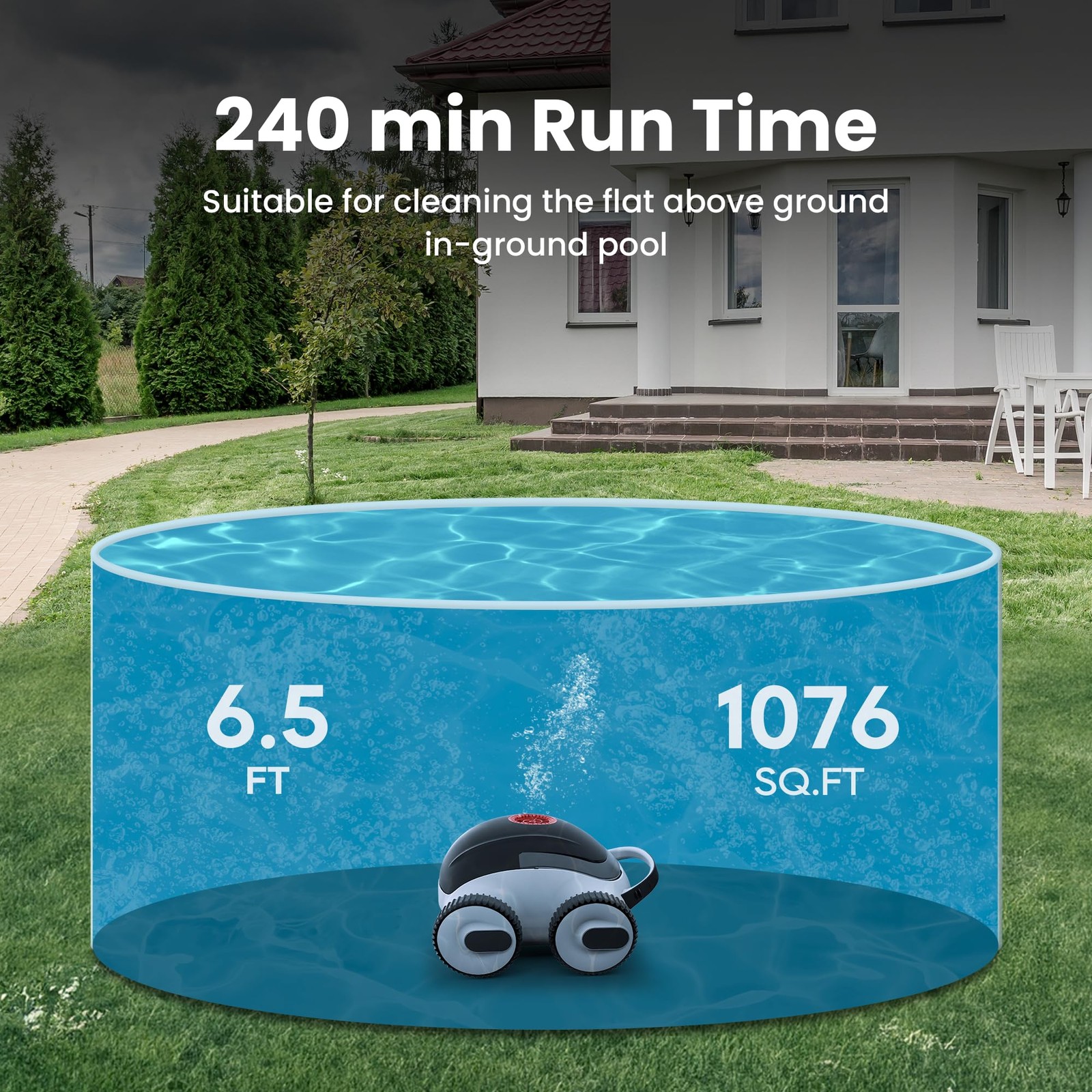 (2025 Upgrade)Higgsinno Cordless Robotic Pool Cleaner Automatic Pool RobotVacuum