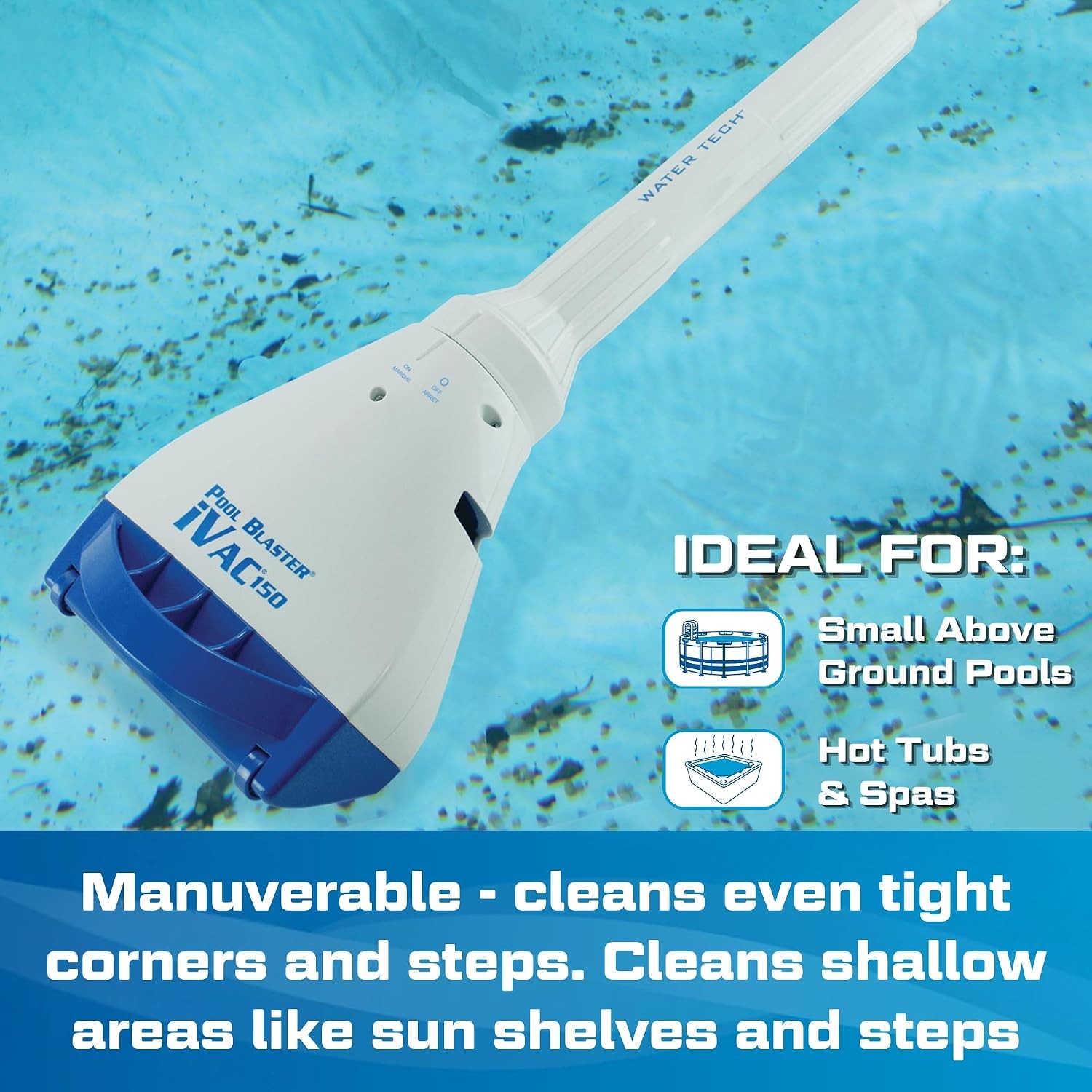 BLASTER iVac 150 Cordless Hot Tub Vacuum for Spas, Small Pools, Kiddie Pools, 2.