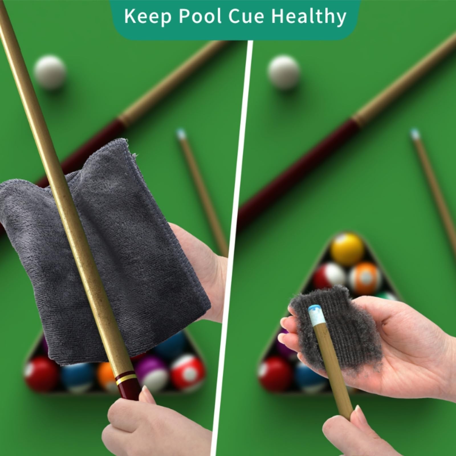 6-Piece Pool Table Brush Set, Billiard Felt Cleaner Kit, Wooden Brushes & Access