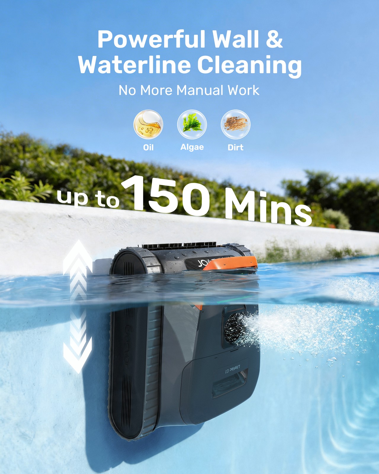 Gosvor Pool cleaner robot,150-Min Battery Life for Smart Mode,with APP LiteVacG1
