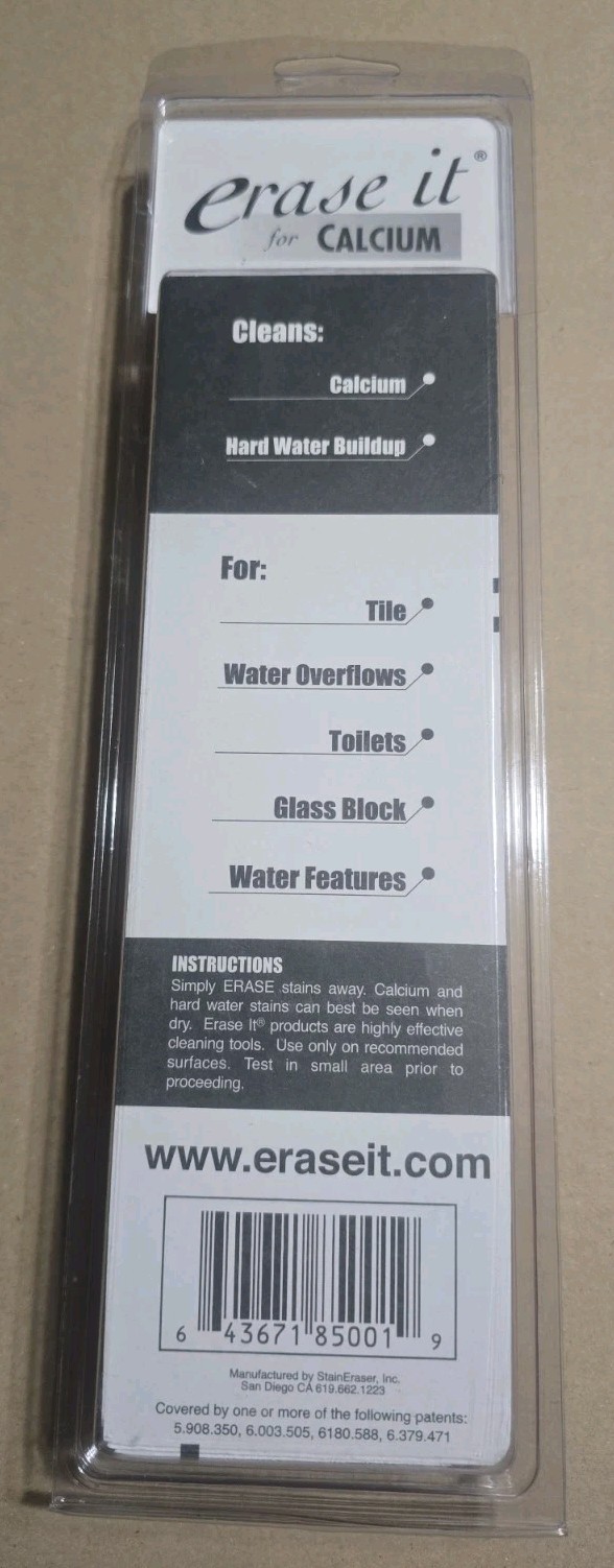 (New) Erase-It 85001 Calcium Eraser for Tile & Concrete Swimming Pools