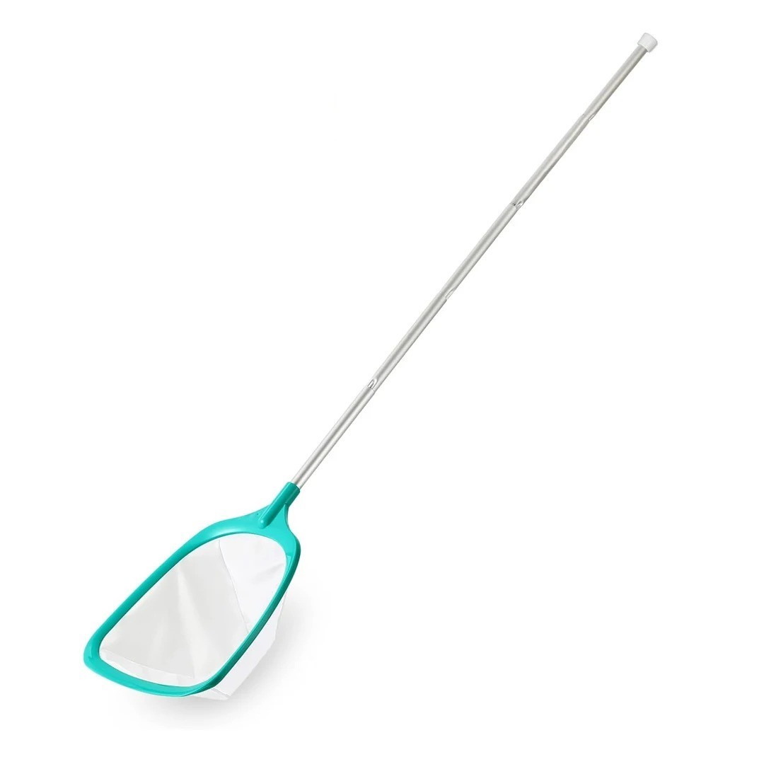 11.5 Ft Swimming Pool Leaf Skimmer Net, Telescopic Aluminum Pole, 6&Prime; Fine Mesh