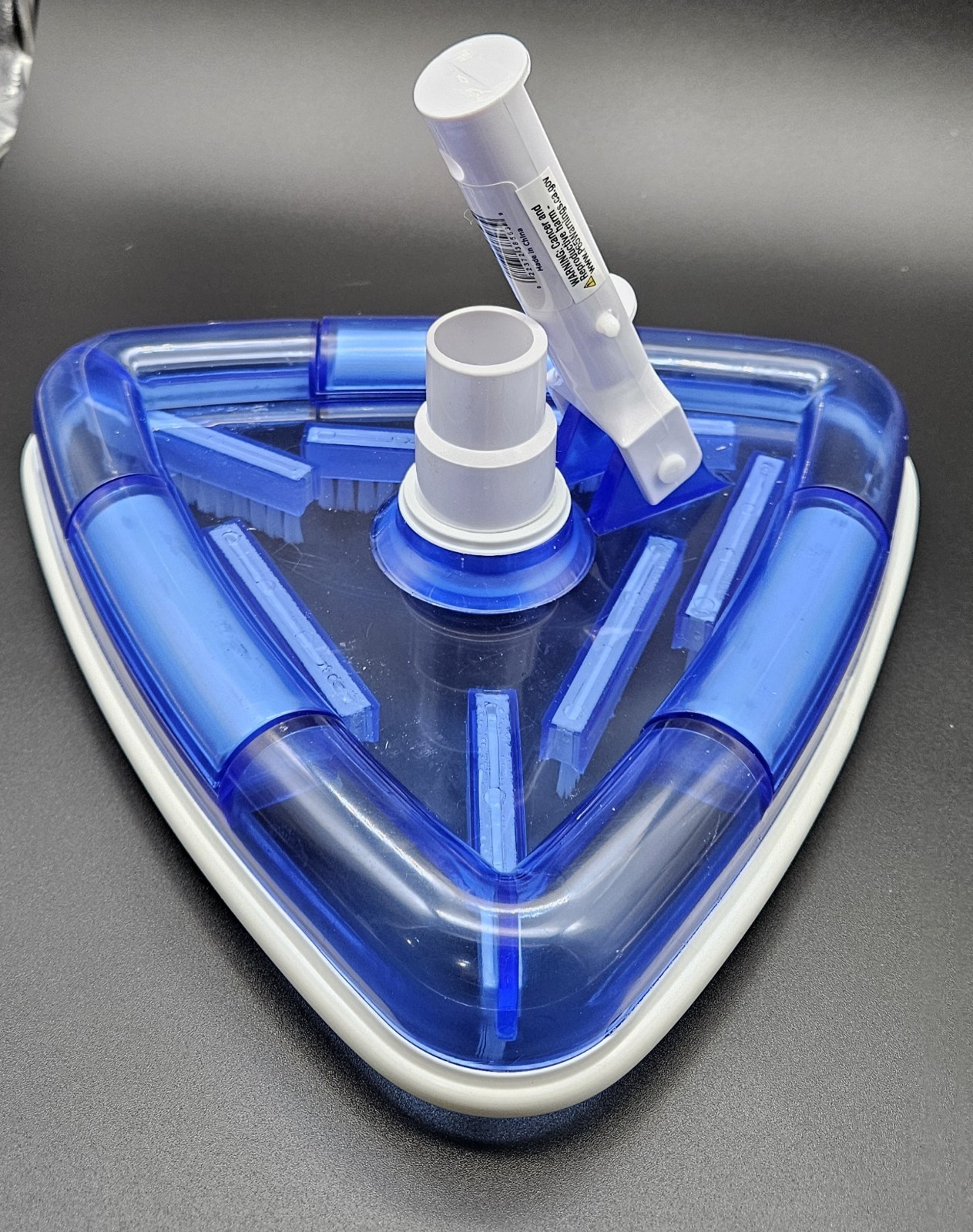 Triangular Pool Vacuum Head w/ Brushes – Weighted Transparent – New