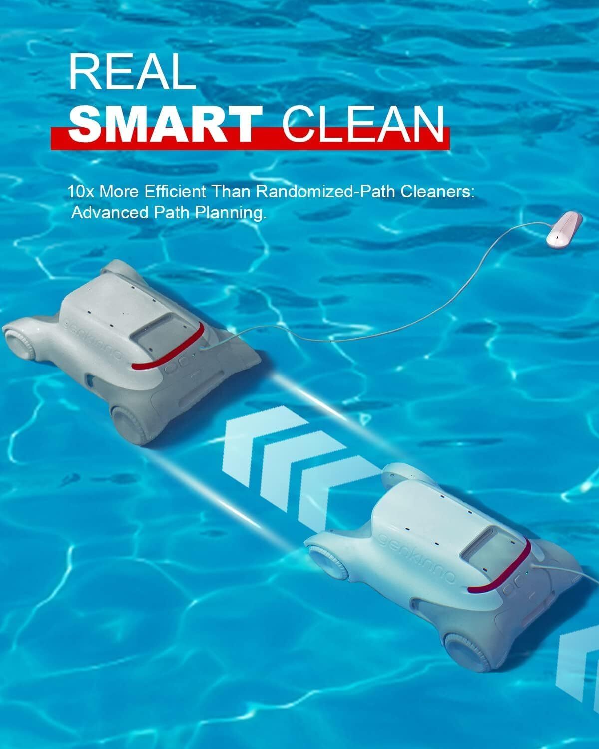 GENKINNO Pool Cleaner Cordless Robotic Pool Cleaner ~ Smart Navigation *4641B1B