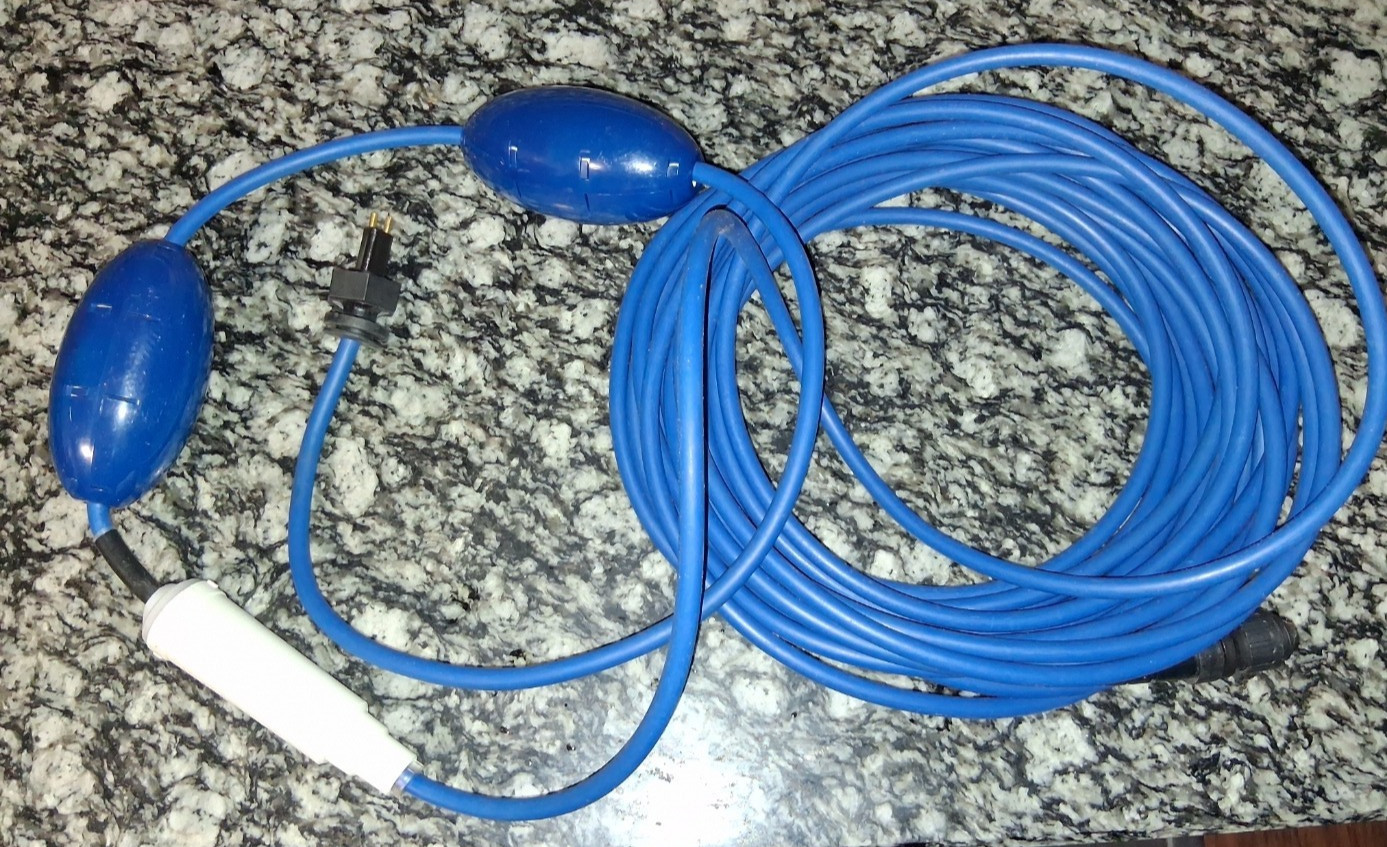 60ft Blue Cable Compatible w/ Dolphin PoolRobot 2 Big Floats & Swivel 2 Pin plug