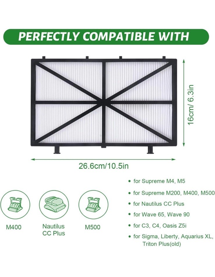 8 Pcs Ultra Fine Cartridge Filter Panels Replacement Robotic Pool Cleaner Filter