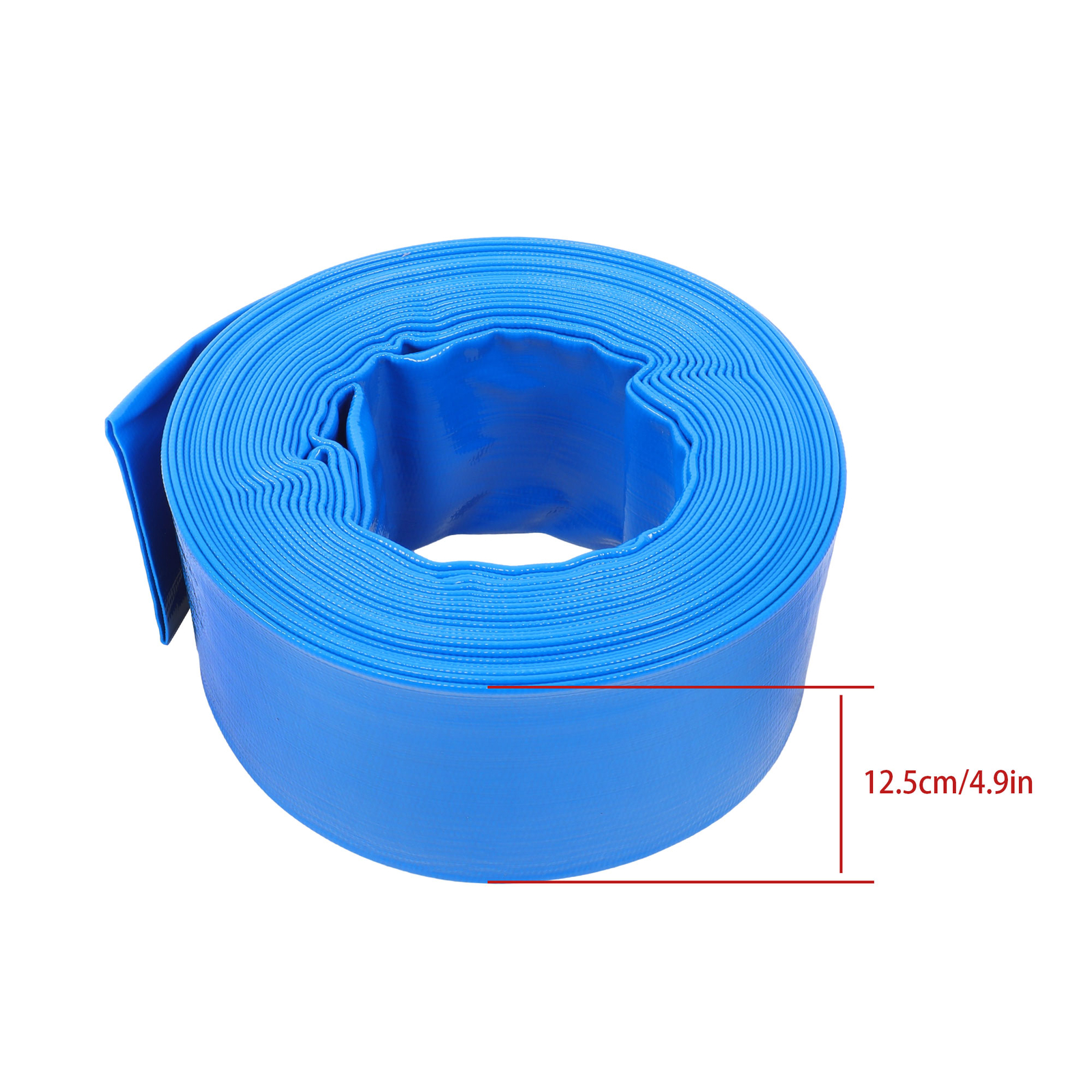 3&Prime; x 50 ft Blue PVC Lay Flat Water Discharge Pump Hoses With Two Hose Collets