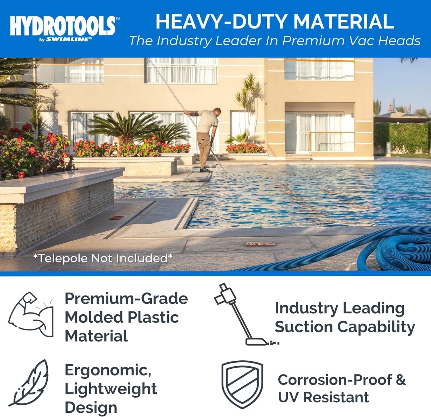 POOL VACPOOL VACUUM HEAD CLEANER HOSE INGROUND ABOVE GROUND BRUSH SWIMMING TOOL