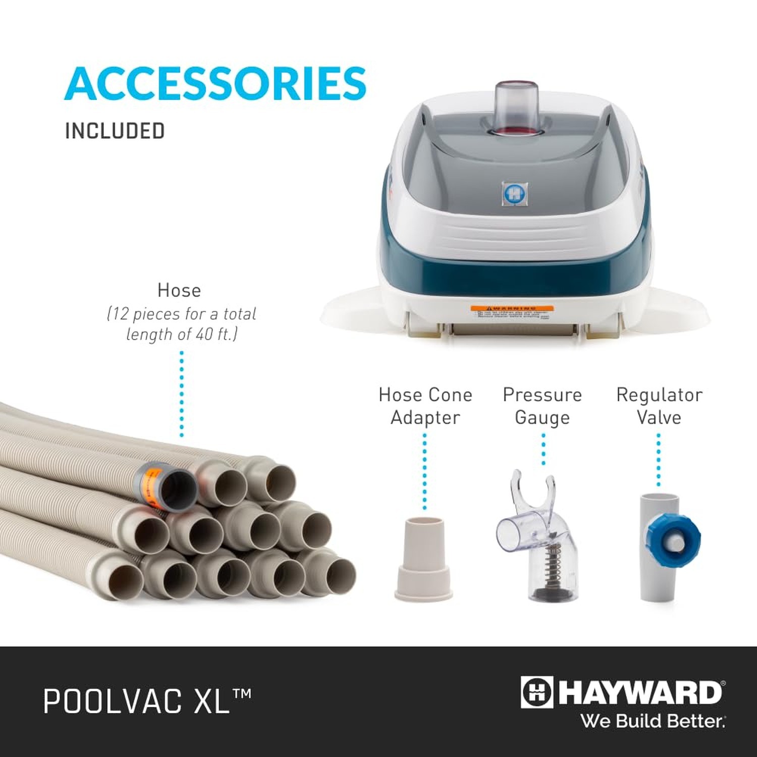 Hayward W32025ADC PoolVac XL Automatic Inground Pool Vacuum Cleaner, Suction …