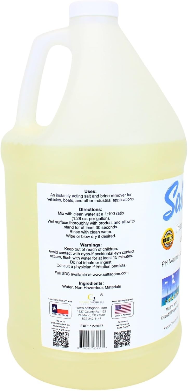 Fast-Acting 1 Gallon Salt Removal Spray – Safe on Ceramic & Wax Coatings