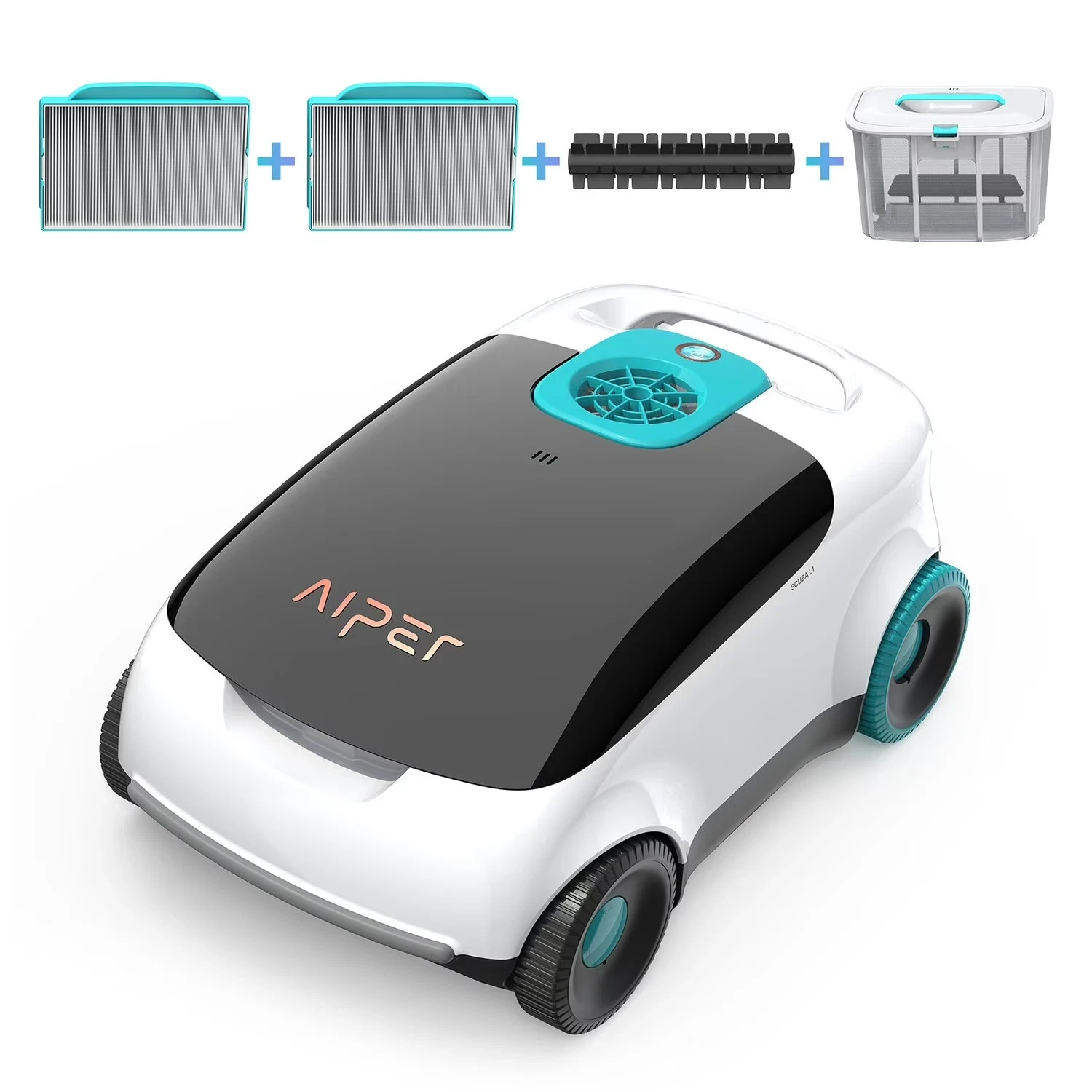 Aiper Scuba L1 Cordless Above-Ground Pool Vacuum with Extra Brush, Filters & Bas