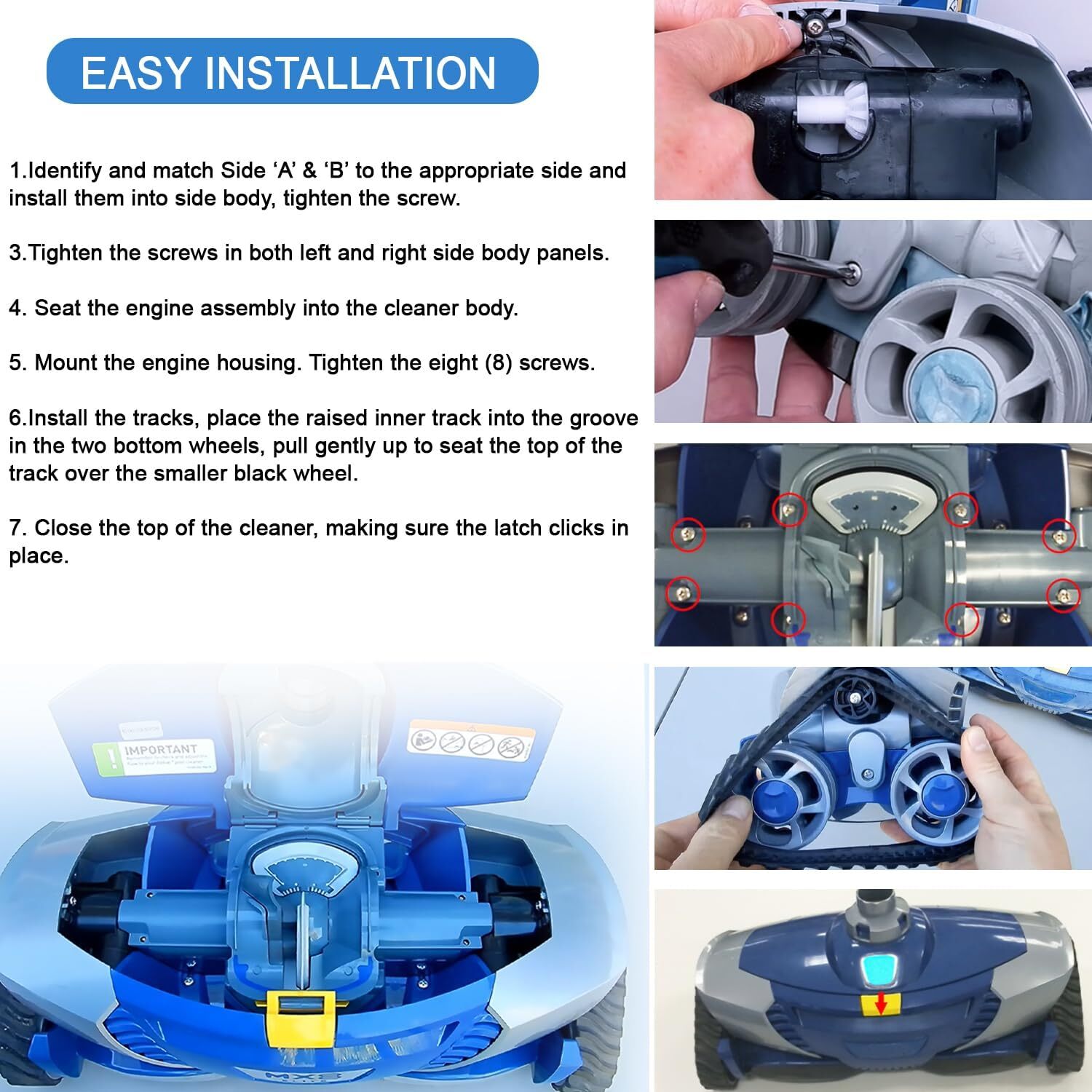 R0524800 R0524700 for Zodiac Baracuda MX8,MX6,Elite Pool Cleaner Device Side A/B