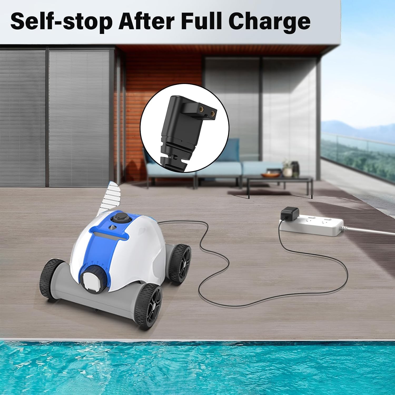 12.6V 1A Pool Vacuum Charger for Cordless Robotic Cleaners, Power Adapter