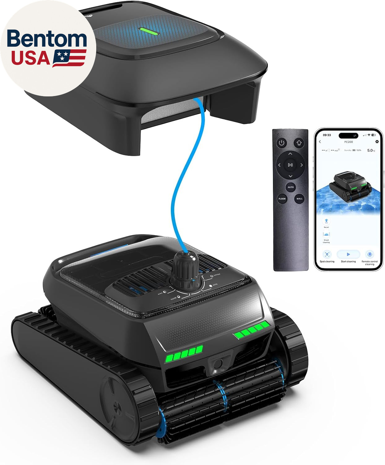 PC200 Robotic Pool Cleaner, Cordless Pool Vacuum Robot for Inground & above Grou