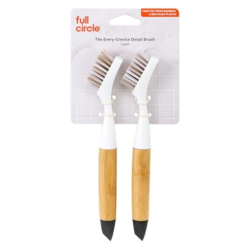 The Every-Crevice Detail Brush, Deep Cleaning Brush for Crevices, 2 Pack White