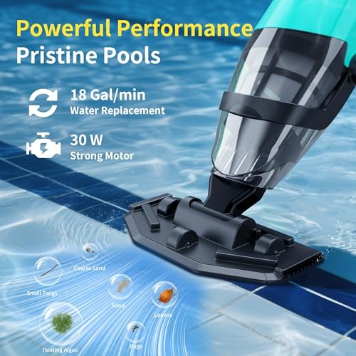 Handheld Pool Vacuum Cordless 18 GPM Above Ground