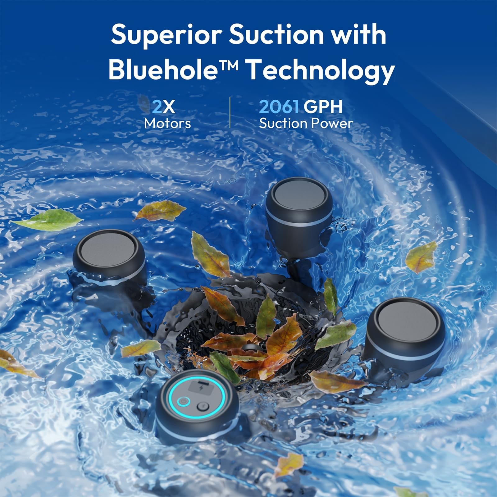 (2026 New) BUBLUE F10 Automatic Pool Skimmer Robot,Robotic Pool Skimmer with …