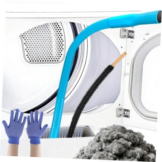 3PCS Upgraded Dryer Vent Cleaner Kit: Universal Vacuum Hose Blue Black