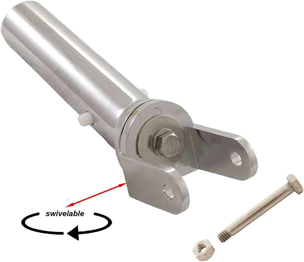 Chrome Pool Vacuum Swivel Handle – Fits Standard Heads, No Tools Needed