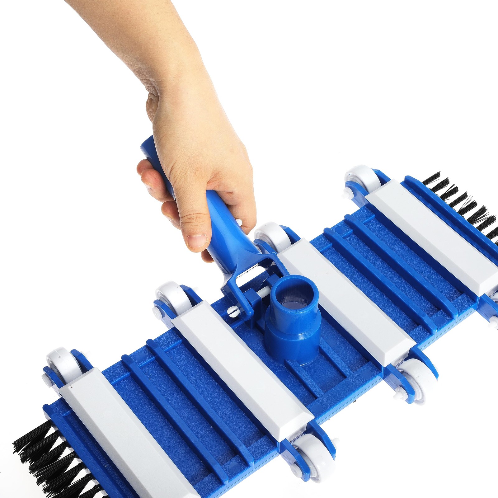 14&Prime; Heavy Duty Pool Vacuum Head with Brushes & Aluminum Handle Connector