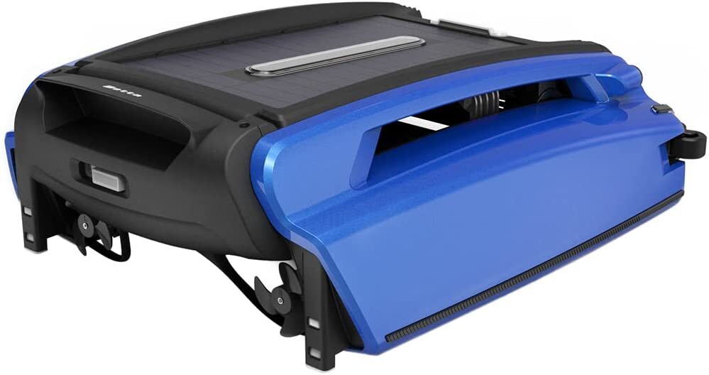 Blue Solar Powered Automatic Robotic Pool Skimmer with Enhanced Core Durability