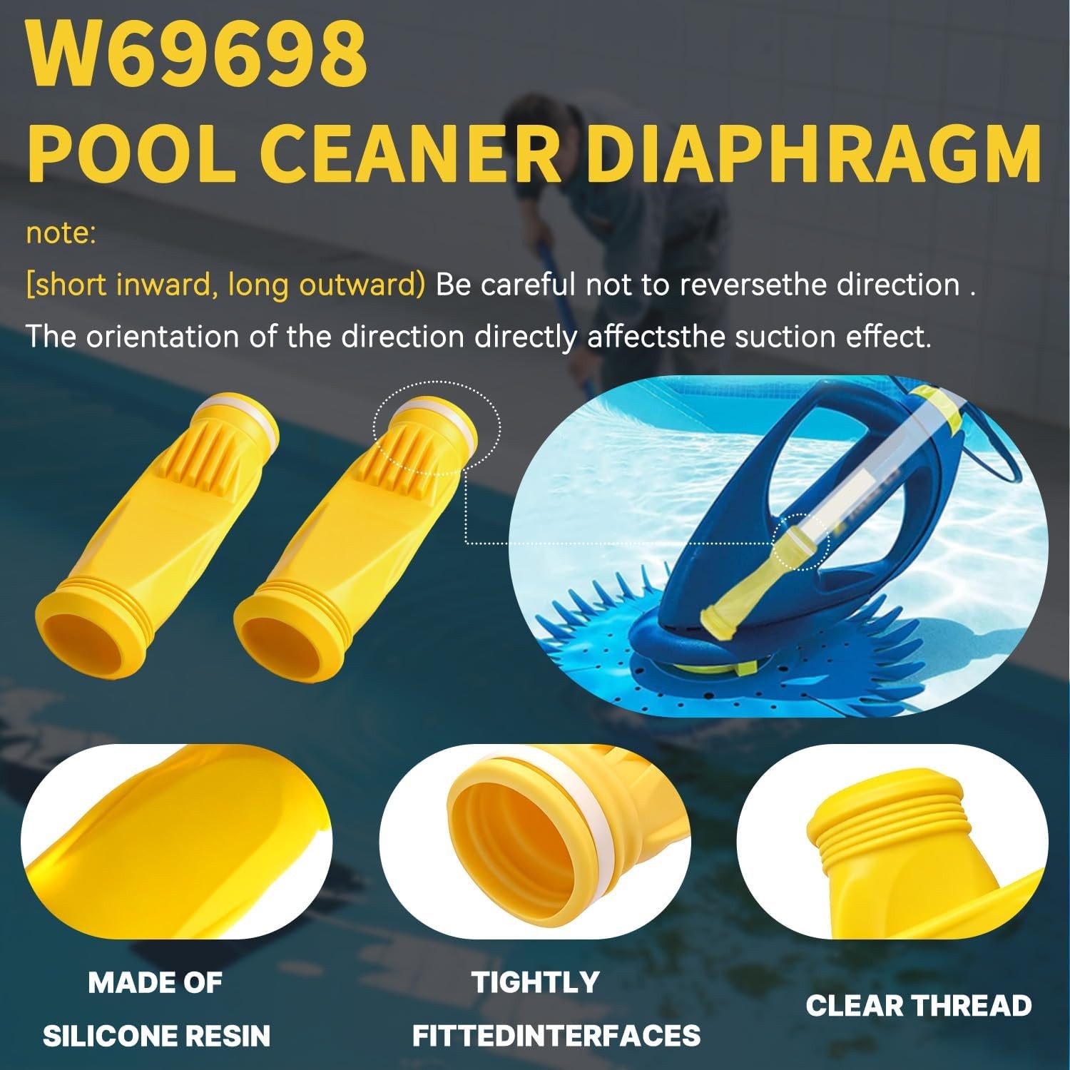 W69698 Pool Cleaner Replacement 2 Pack Yellow Replacement Compatible with Zod…