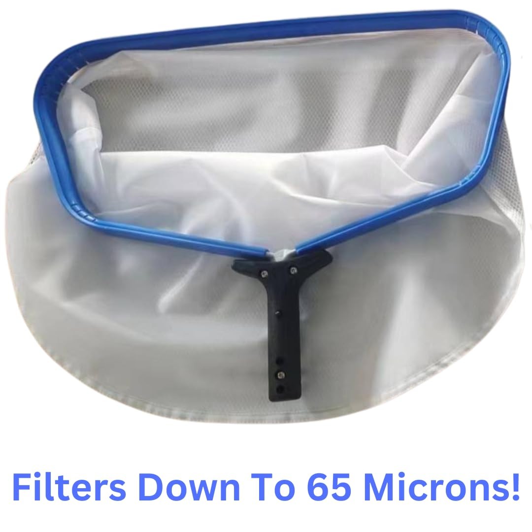 Pool Zing Professional 19&Prime; Fine Mesh Skimmer Net – Triple White & Blue